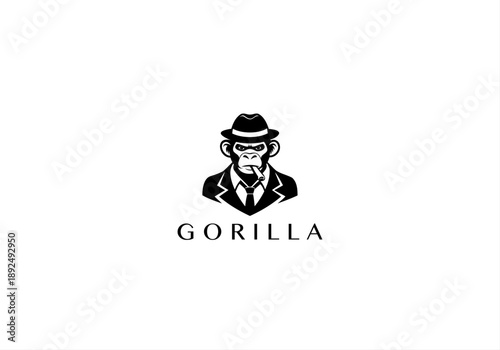 	Angry Gorilla, animal, ape, big boss, bow tie, cigar, cigarette, club, esports, fitness, gaming, gorilla, gorilla head, gorilla logo, gym, icon, illustration, King Kong, kingkong, logo design, mascot