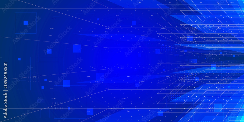 Obraz premium Digital technology and data flow background with geometry environment. Big data and artificial intelligence background concept.