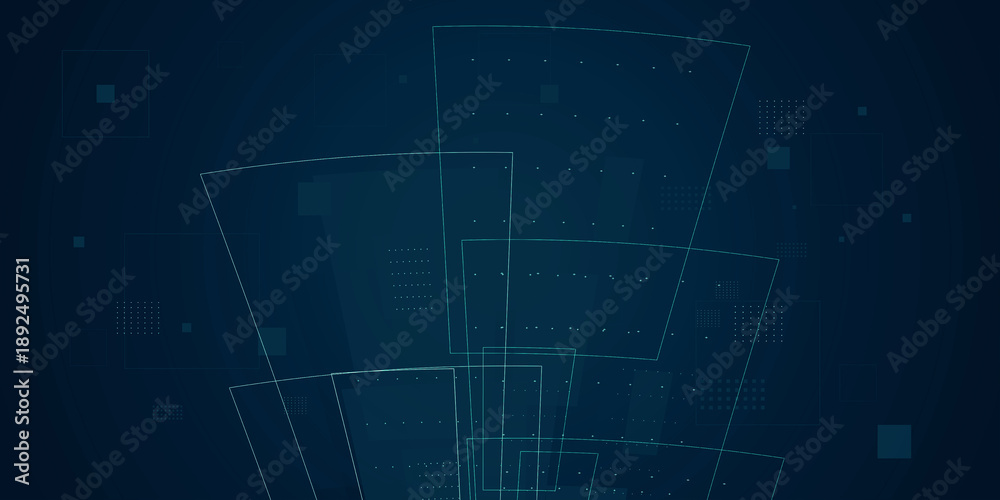 Obraz premium Digital technology and data flow background with geometry environment. Big data and artificial intelligence background concept.