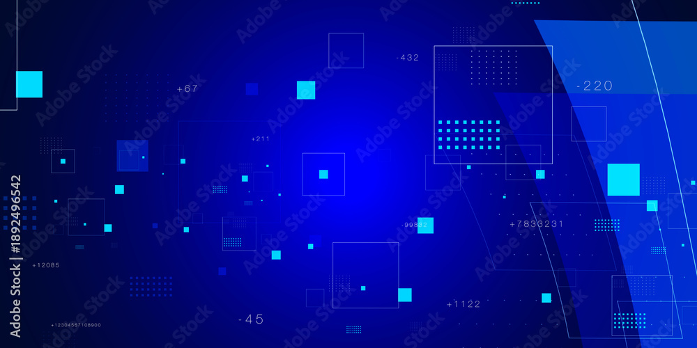 Obraz premium Digital technology and data flow background with geometry environment. Big data and artificial intelligence background concept.