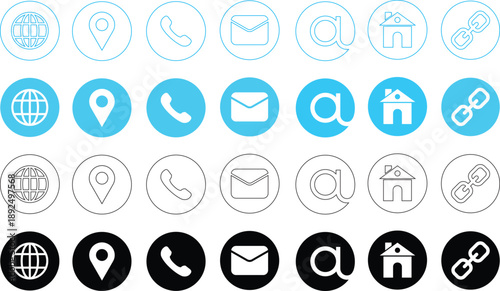 Contact Us Office Inbox Email Concept Editable vector communication icon Contact us signs Business symbols