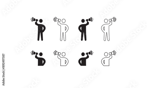 megaphone + man  i con sheet 