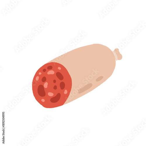 Meat products. Vector icon set of steak, salami, pork, chicken, chorizo, ham, bbq frankfurters sausages, pepperoni. Meat market, butchery menu, shop products, grill bar. Barbecue delicatessen