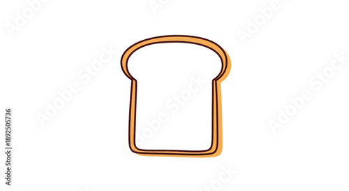Fresh Bread Slice Icon: Simple Vector Illustration for Food Concepts