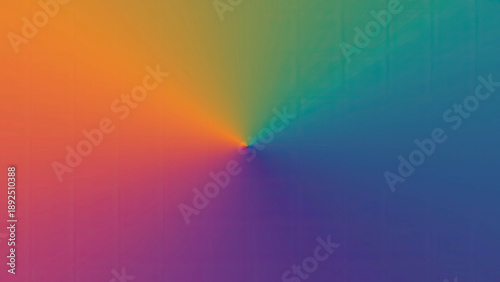 Vibrant Conical Gradient Abstract Background Featuring a Smooth Transition of Rainbow Colors with Central Point Focal and Soft Texture Details