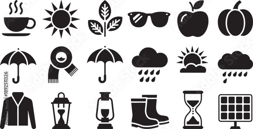 Black coffee sun leaf umbrella coffee cup scarf