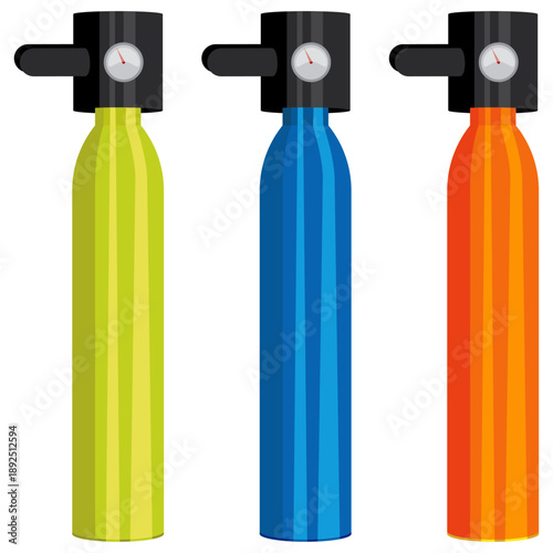 mini diving oxygen cylinder vector.