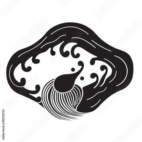 日本の伝統的な家紋「竜」のイラスデータ