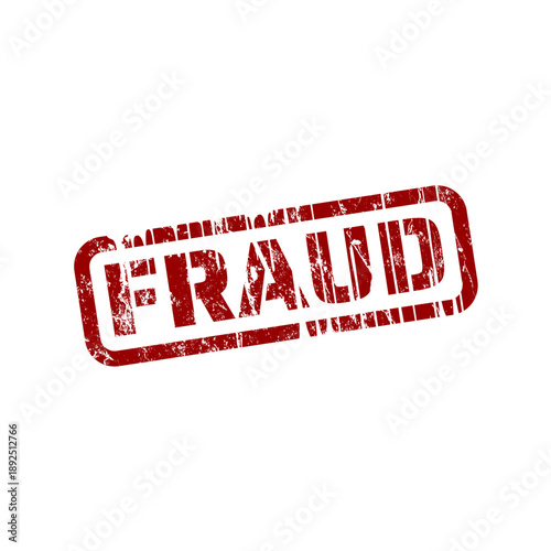 Fraud red rubber stamp with grunge effect