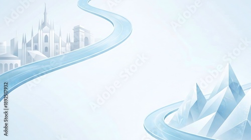 Minimalist Urban and Mountain Duality Background for Milano Cortina 2026 Winter Event Concept