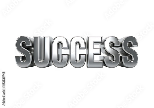 3D Metallic SUCCESS Word, Business Achievement, Goal Reached