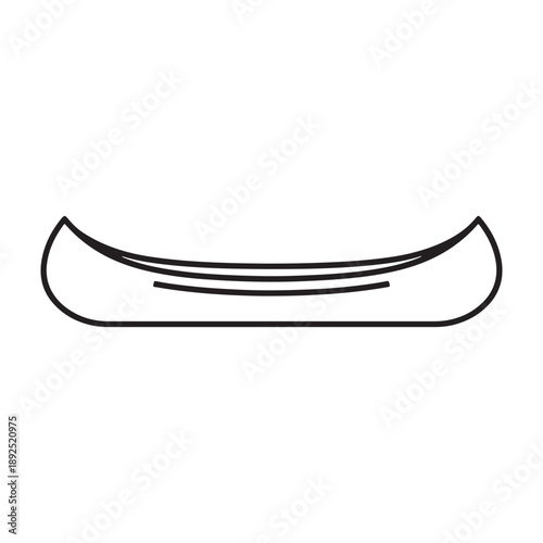 Wallpaper Mural A minimalist illustration of a canoe silhouette against a white background vector outline icon use as a symbol, web graphic design, and infographic icon Torontodigital.ca