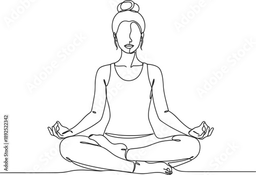 Woman practicing meditation in lotus position