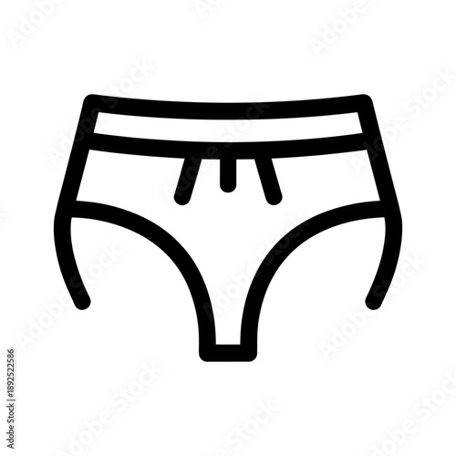 Women's panties icon. Black outline icon isolated on white background. Vector illustration.