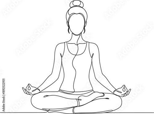 Woman practicing yoga meditation in lotus position