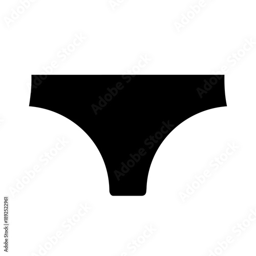 Women's panties icon. Black icon isolated on white background. Vector illustration.
