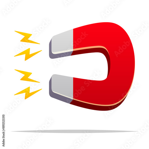 Cartoon magnet vector isolated illustration