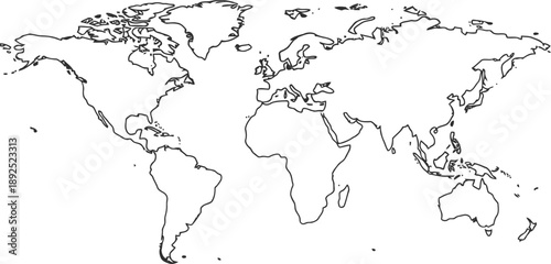 World map outline illustration