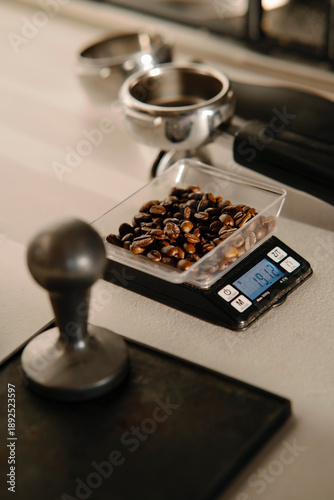 coffee beans on small scale