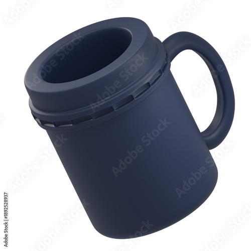 Navy blue ceramic mug with handle, a versatile and stylish vessel for your favorite hot or cold beverages, perfect for daily use
