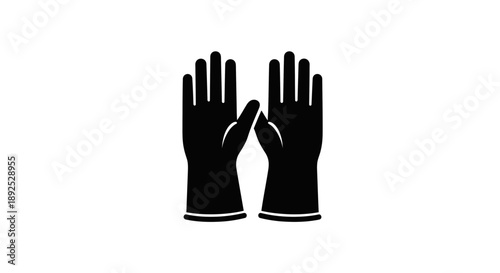 Black Gloves with Fingers Together.