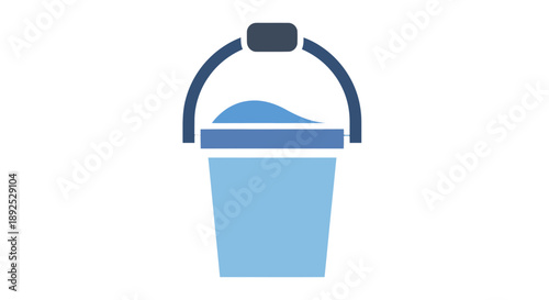 Blue Bucket with Handle and Lid.