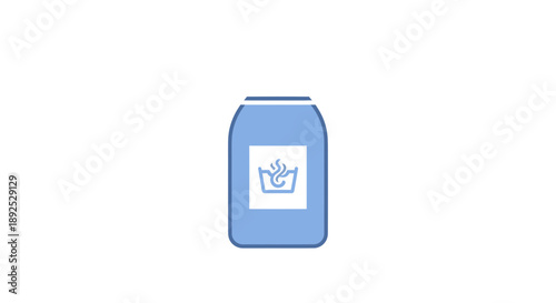 Blue Detergent Bottle with Crown Logo.