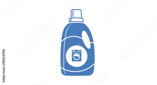 Blue Detergent Bottle with White Label.