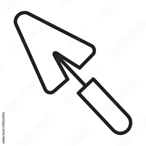 A construction worker holds a trowel for applying materials on a building site silhouette vector outline icon use as a symbol, web graphic design, and infographic icon