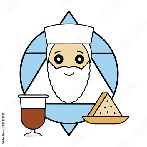 A warm Passover background with matzah, wine cups, herbs, and gentle Hebrew motifs, symbolizing freedom, tradition, and the story of Exodus in soft, festive tones.