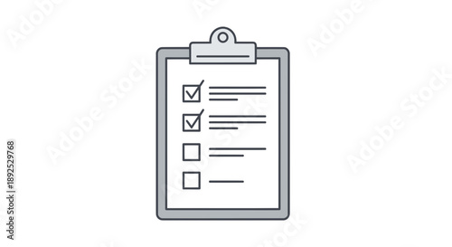 Clipboard with Checklist and Checked Boxes.