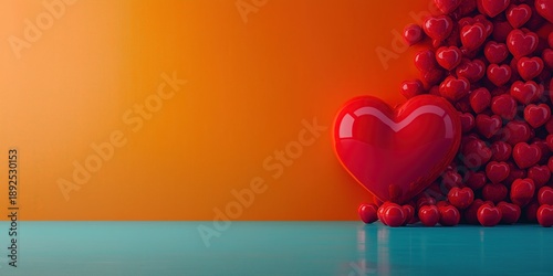 red heart on a white background