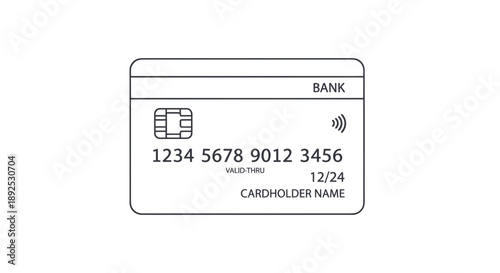 Generic Bank Credit Card Illustration.