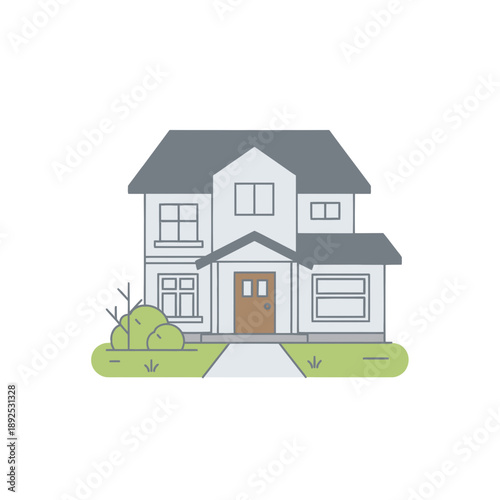 Illustration of a Two Story House 2.