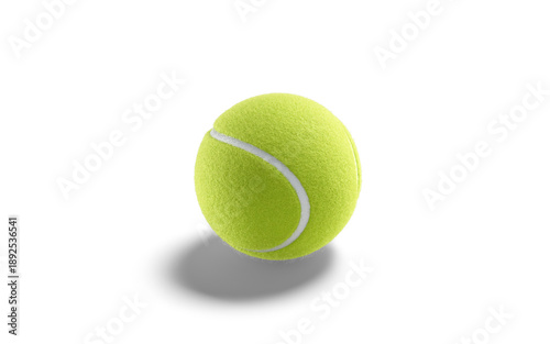 Blank green tennis ball mock up png, transparent background, 3d rendering. Empty round fibrous matchball for tenis tournament mockup, cut out. Clear sport fuzz bal for racquet hit mokcup template.