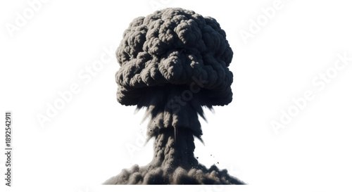 Photos Mushroom cloud isolated PNG on transparent background, atomic explosion after nu