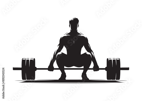weightlifting logo silhouette vector, weightlifter barbell logo silhouette illustration, weights fitness exercise gym logo silhouette, body building weightlifting logo vector silhouette
