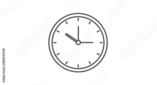 Simple Black and White Clock Face.