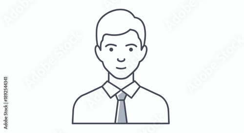 Simple Line Drawing of a Businessman 1.