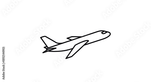 Simple Line Drawing of an Airplane 1.