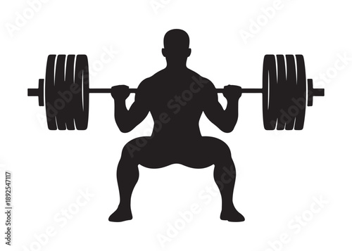 weightlifting logo silhouette vector, weightlifter barbell logo silhouette illustration, weights fitness exercise gym logo silhouette, body building weightlifting logo vector silhouette