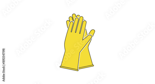Yellow Rubber Gloves Illustration.