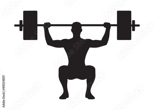 weightlifting logo silhouette vector, weightlifter barbell logo silhouette illustration, weights fitness exercise gym logo silhouette, body building weightlifting logo vector silhouette