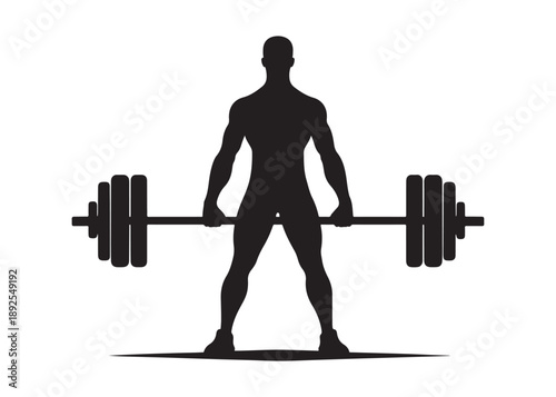 weightlifting logo silhouette vector, weightlifter barbell logo silhouette illustration, weights fitness exercise gym logo silhouette, body building weightlifting logo vector silhouette