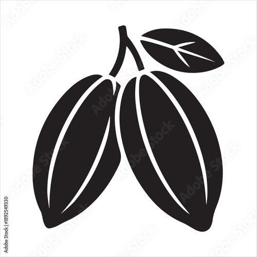 Cacao beans black silhouette vector art