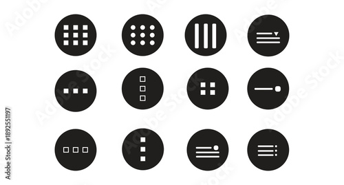 black and white buttons. vector navigation bar icon. UI element symbol modern, simple, vector, icon for website design, mobile app, ui. Vector Illustration 
