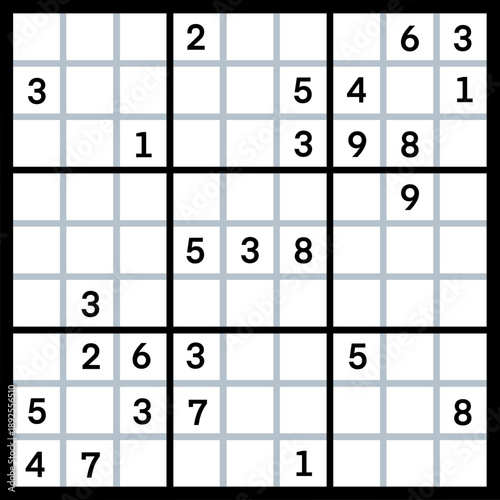 Sudoku Puzzle Game Template, 9x9 Number Grid Worksheet, Brain Teaser Logic Game, Printable Math Puzzle Sheet