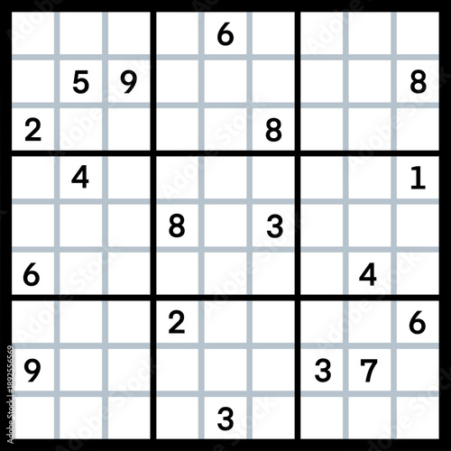 Sudoku Puzzle Game Template, 9x9 Number Grid Worksheet, Brain Teaser Logic Game, Printable Math Puzzle Sheet