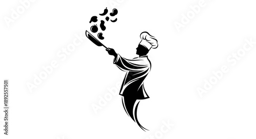 chef silhouette vector illustration