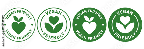 Vegan food icon set badge sign. Bio, Ecology, Organic logos and badges, label, tag. Green leaf on white background. Vector illustration.